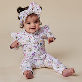 Gracie Organic Snugglesuit Convertible Romper with Frill