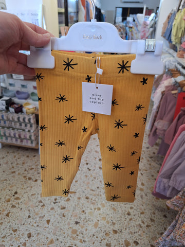 Stars Rib Leggings- Golden Brown AW22