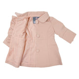 Frilled Collared Overcoat Faux Wool Dusty Pink AW25