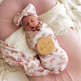 Boots & Bows Organic Jersey Wrap & Topknot Set
