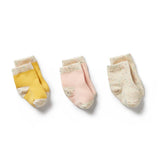 Dijon, Pink, Fleck Organic 3 pack baby socks AW24