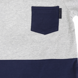 Colour Block Tee Navy SS25