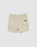 Stone elastic waistband kids shorts- cement SS25