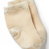Mint Green, Cream, Pink Organic 3 pack baby socks AW24