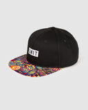 Fizzle Youth Headwear Flat Peak Snapback- Black SS25