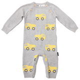 Tip Truck Knit Onesie Grey AW24