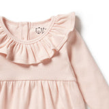 Pink Organic Ruffle Dress AW24