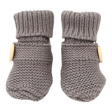 Cotton Knit Button Bootie with gift box charcoal AW25