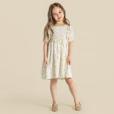 Lily Puff Sleeve Dress - Ecru Floral SS25