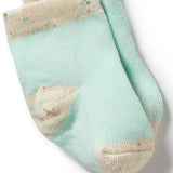 Mint Green, Cream, Pink Organic 3 pack baby socks AW24