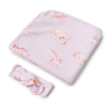 Unicorn Organic Jersey Wrap & Topknot Set