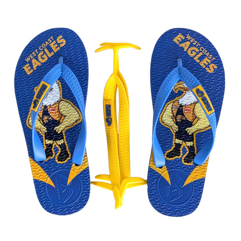 AFL - West Coast Eagles KIDS Thongs + Additional Straps
