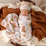 Cowboys Organic Jersey Wrap & Beanie Set