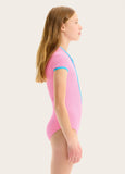 Textured Contrast Paddlesuit- Flamingo SS25