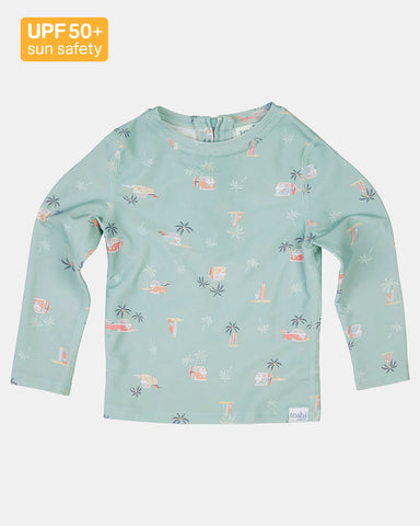 Swim Kids Rashie Long Sleeve Half Zip Classic- Uluwatu SS24