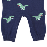 T-REX Embroidered Knit Onesie Navy AW25