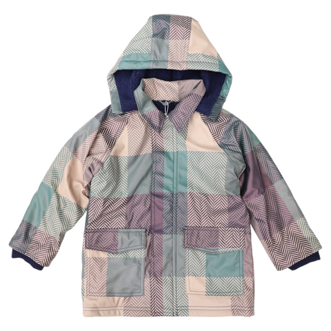 Sherpa Lined Check Raincoat Green AW25