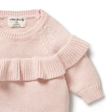 Pink Knitted Ruffle Jumper AW24