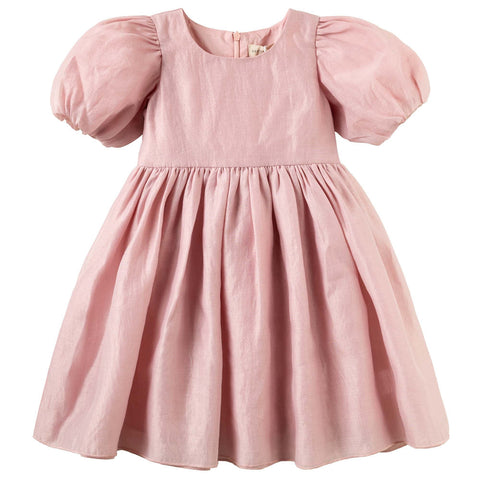 Noa Puff Sleeve Bow Back Dress - Blush SS25
