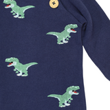 T-REX Embroidered Knit Onesie Navy AW25