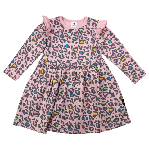 Leopard Print Long Sleeve Dress Lotus AW24