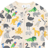 Australian Animal Zip Onesie Beige AW25
