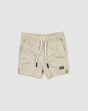 Stone elastic waistband kids shorts- cement SS25
