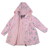 Butterfly Colour Change Terry Towelling Lined Raincoat Fairytale Pink AW24