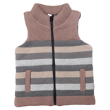 Padded Knit Vest Hazelnut Stripe AW24