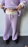 Chunky Knit Pants- Lilac AW26