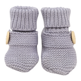 Cotton Knit Button Bootie with gift box dusty blue AW25