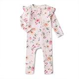 Birds & Blooms Organic Snugglesuit Convertible Romper with Frill AW26