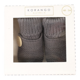 Cotton Knit Button Bootie with gift box charcoal AW25