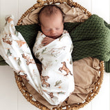 Wild Horses Organic Jersey Wrap & Beanie Set