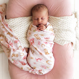 Boots & Bows Organic Jersey Wrap & Topknot Set