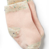 Mint Green, Cream, Pink Organic 3 pack baby socks AW24