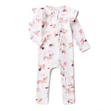 Carousel Organic Snugglesuit Convertible Romper with Frill AW26