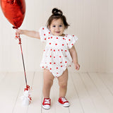 Love Hearts Puff Sleeve Romper SS25