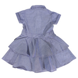 Chambray Tiered Swing Dress Dark SS25