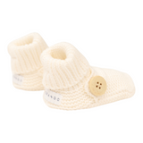 Cotton Knit Button Bootie with gift box white AW25