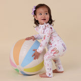 Mermaid Organic Snugglesuit Convertible Romper with Frill AW26