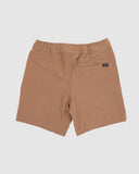 Block Elastic Youth Shorts- Khaki SS25