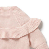 Pink Knitted Ruffle Jumper AW24