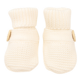 Cotton Knit Button Bootie with gift box white AW25