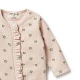 Emily Floral Organic Waffle Ruffle Zipsuit AW24