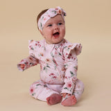 Birds & Blooms Organic Snugglesuit Convertible Romper with Frill AW26