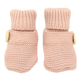 Cotton Knit Button Bootie with gift box dusty pink AW25