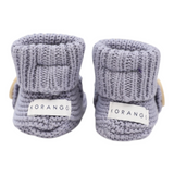 Cotton Knit Button Bootie with gift box dusty blue AW25