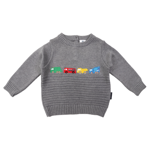 Trucks Embroidered Sweater Charcoal AW24