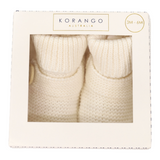 Cotton Knit Button Bootie with gift box white AW25